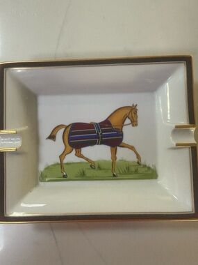 Hermès Paris Vintage Horse Ashtray Porcelain Equestrian France
